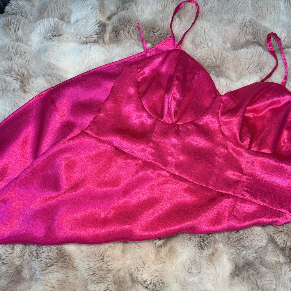 Satin Pink Slip Dress